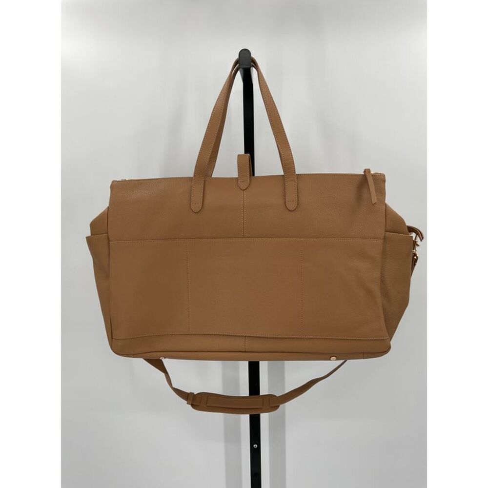 Quince Women's Italian Leather Triple Compartment Weekender Golden Tan OS